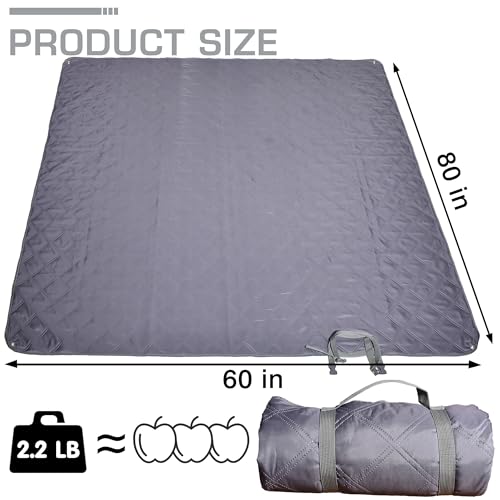 ALLBFENG Waterproof Picnic Blanket 80 * 60 in Portable with Carry Strap for Beach Mat or Family Outdoor Camping Party, Par...