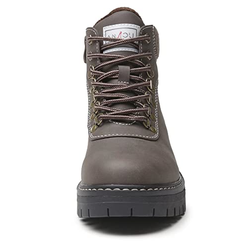ANJOUFEMME Work Winter Hiking Boots For Women - Womens Snow Outdoor Casual Lace up Ankle Boots Waterproof Lightweight Warm...