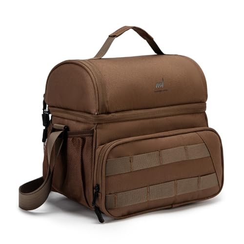 NOL Natural Organic Lifestyle Two Compartment Lunch Cooler Bag for Men, Men's Insulated Lunch Bag, Leakproof Double Decker...