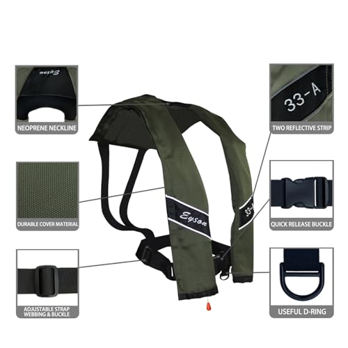 Eyson Slim Inflatable Life Jacket Life Vest Automatic