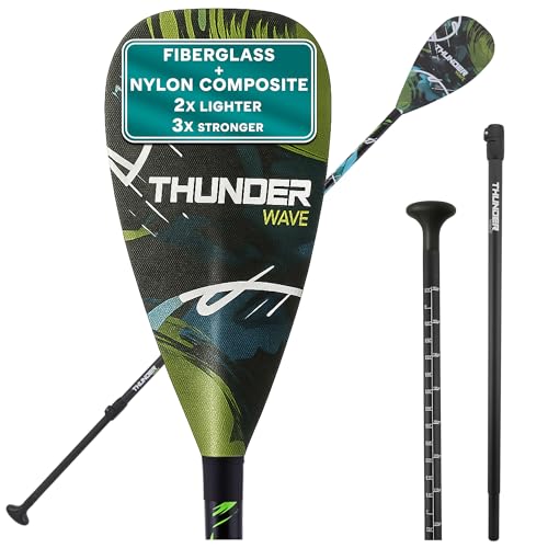 SereneLife Stand Up Paddle Board Paddle, 3-Shaft Adjustable SUP Paddle with Teardrop Blade, Lightweight Carbon Fiber Desig...