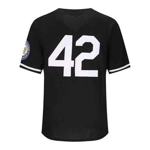 Men's Black Legend Baseball Jersey Number 42 Vintage Embroidered Retro Lightsout Jerseys Shirts