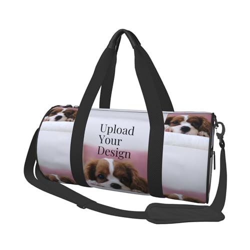 Personalized Duffle Bag Custom Gym Travel Sports Bag for Women Men, Customized Photo Text Logo Family Name Waterproof Week...