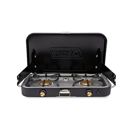 Coleman 1900 Collection 3-in-1 Propane Camping Stove, Cast Iron Grill & Griddle Accessories Included, 24,000 BTUs Across 2...
