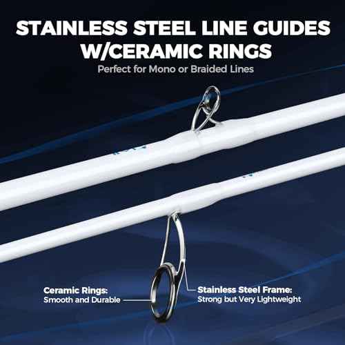 KastKing Centron Lite Twin Tip Fishing Rods, IM6 Graphite Blanks, Twin Tip Fishing Rods, Stainless Steel Guides with Ceramic Rings, Split or Full Rear EVA Handle Design, Drop Shot Hook Keeper