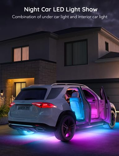 Govee Underglow Car Lights, 4pcs RGBIC Smart LED Lights for Cars with 16 Million Colors and 10 Scene Modes, App Control, N...