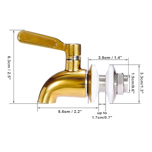 BTSKY Stainless Steel Beverage Dispenser Replacement Spigot Fits 16mm（5/8 inch）Opening - No Lead Dispenser Replacement Fau...