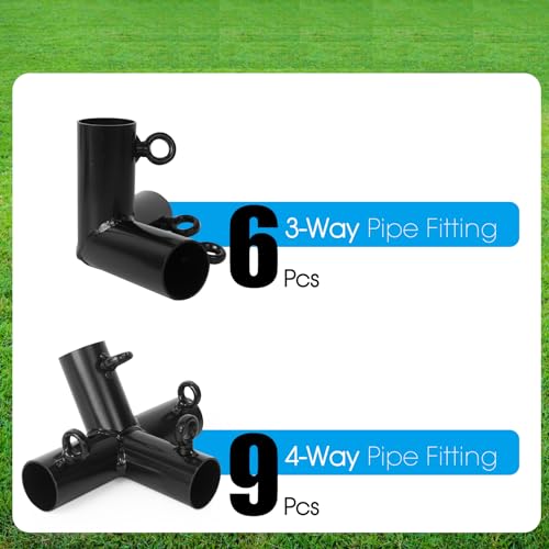 Aoneky 2'' Corner Canopy Fitting Couplers Kit - Frame Carport Connectors (10 Leg Kits)