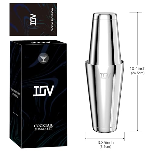 IOV Boston Cocktail Shaker Set, 18oz & 28oz Stainless Steel Weighted Shaker Tins, Metal Martini Drink Mixer for Bartendin...