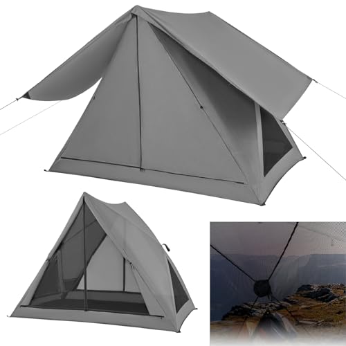 Goplus Pop-up Camping Tent 2-3 Person, 360° One-Way See-Through Family Tent, Waterproof Windproof 4-Season Shelter Tent w/...