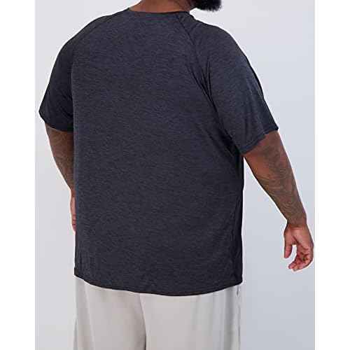 Real Essentials 3 Pack: Men¡¯s Big & Tall Tech Stretch Long-Sleeve & Short-Sleeve Dry-Fit T-Shirt (3XT-5XT)