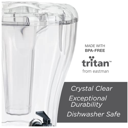 Buddeez 3.5 Gallon Clear Drink Dispenser - Built In Ice Cone and Spigot for Easy Pouring - Party-Perfect Serving Station w...