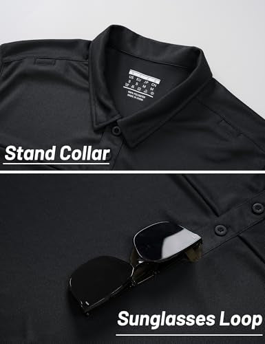 TACVASEN Men's Short Sleeve Polo Shirts Tactical UPF 50+ Performance Collared Dry Fit Shirt Golf Moisture Wicking Polos
