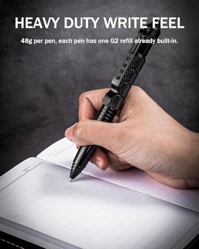 Origin-Joy Tactical Pens Self Defense, Military EDC Heavy Duty Metal Survival Pen with Tungsten Steel Tip for Men and Poli...