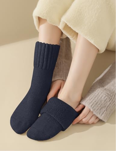 Women's Wool Thermal Socks Warm Winter Thick Cozy Crew Boot Socks for Hiking Ski Outdoor Cold Weather Comfy Everyday Work