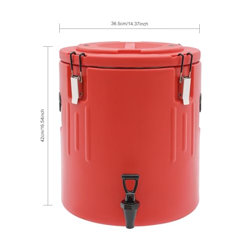 KONGKUNI Insulated Beverage Dispenser, Ice and Hot Drink Dispenser with Stainless Steel Interior & Spout, Hot Water Drink ...