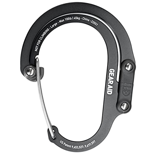 GEAR AID HEROCLIP (Large) Carabiner Gear Clip and Hook for Hanging Heavy Duty Items, Camping Backpacks, Suitcases, Kayaks,...