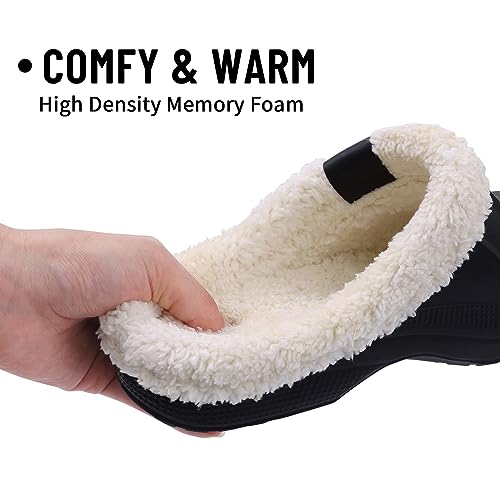 Beslip Classic Fur Lined Clogs Waterproof Winter Fuzzy Slippers for Women Men Indoor and Outdoor