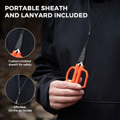 KastKing Paradox 4.5-Inch Fishing Scissors, Stainless Steel Precision Fishing Line Cutters With Non-Slip Grip, Protective ...