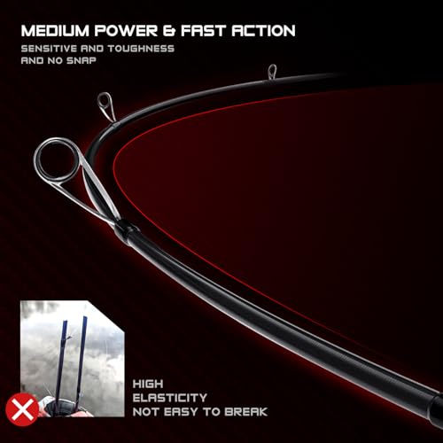 SEASIR Grandmaster Fishing Rod, Ultralight Spinning Rod Bait Casting Rod, Medium Baitcaster Rod, 2-Piece, Fuji O, Fast Act...