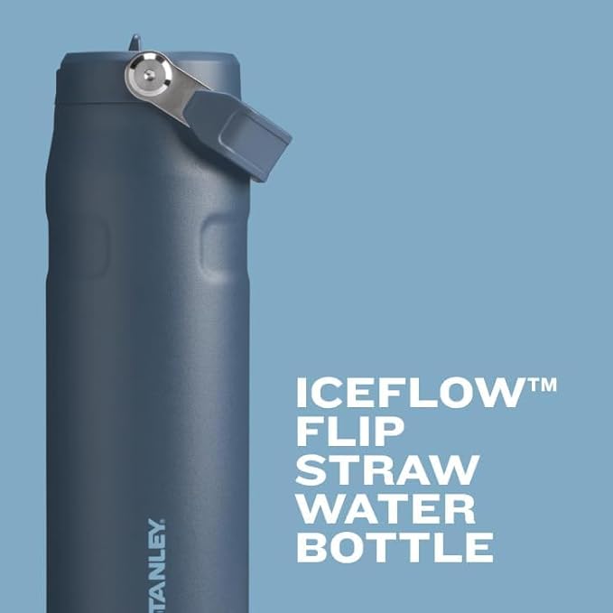 Stanley IceFlow Flip Straw 2.0 Water Bottle 24 oz | Built-In Straw for Travel and Sports | Lightweight and Leak Resistant | Insulated Stainless Steel | BPA-Free | Prickly Pear