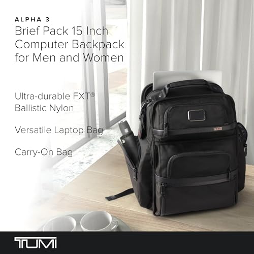 TUMI - Alpha Brief Pack - Men's Laptop Backpack with Padded Adjustable Straps - Fit up to 15" Screen - 17.0" X 12.0" X 8....