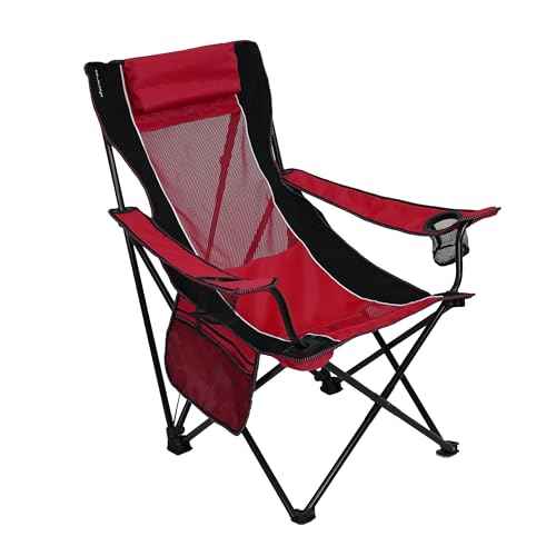 Kijaro Sling Folding Camping Chair - Enjoy The Outdoors in This Outdoor Chair with a Built-in Cup Holders and Side Organizer OR Side Cooler - Includes a Detachable Pillow