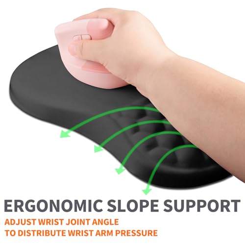 Armanza Ergonomic Joint Wrist Support Mouse Pad with Memory Foam Cushion Massage Bump, Carpal Tunnel Pain Relief Mousepad ...