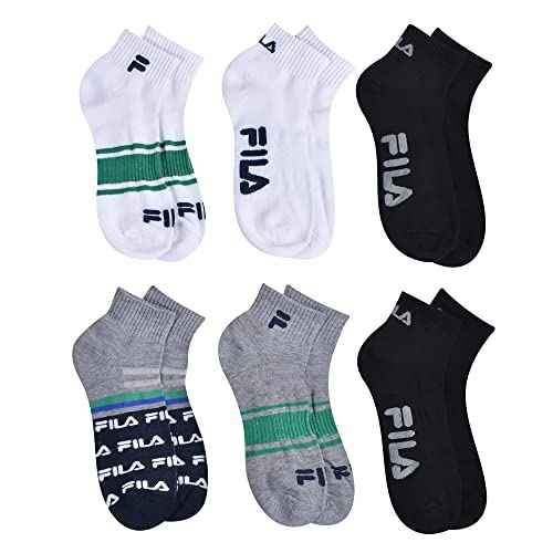 Fila Men's Striped Half Cushion Quarter Socks