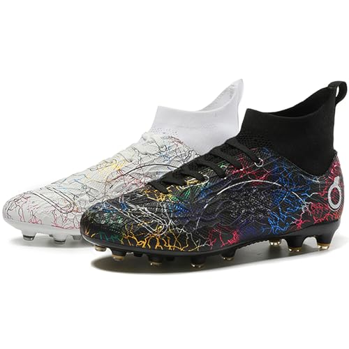 MIGPOGZAI Men's Soccer Shoes High-Top Soccer Cleats Outdoor Breathable Athletic Professional Spikes Youth Boys Football Sh...