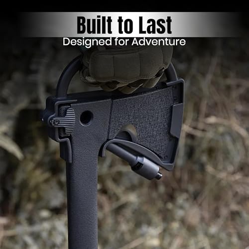 Rite Edge 17.5-Inch Hiker's Hatchet – Multi-Tool Axe with Hidden Saw, Fire Starter, Hammer, and Nylon Fiber Handle – Inclu...
