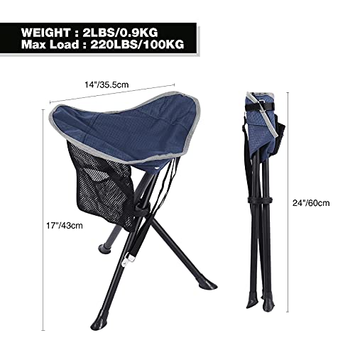 REDCAMP 2 Pack Folding Camping Stools for Adults Heavy Duty, Lightweight Portable Tripod Chairs Seats for Fishing Hunting ...