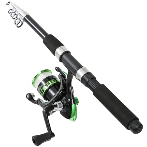 Tripquips Fishing Rod, 2PCS Telescopic Fishing Rod and Reel Combo with Fishing Pliers and Lip Gripper, Pre-Loaded Spinning...
