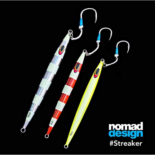 Nomad Design Deep Water Fishing - Erratic Action Trigger for Predators, Fast Sinking & BKK Jig Assist Hooks The Streaker 3...