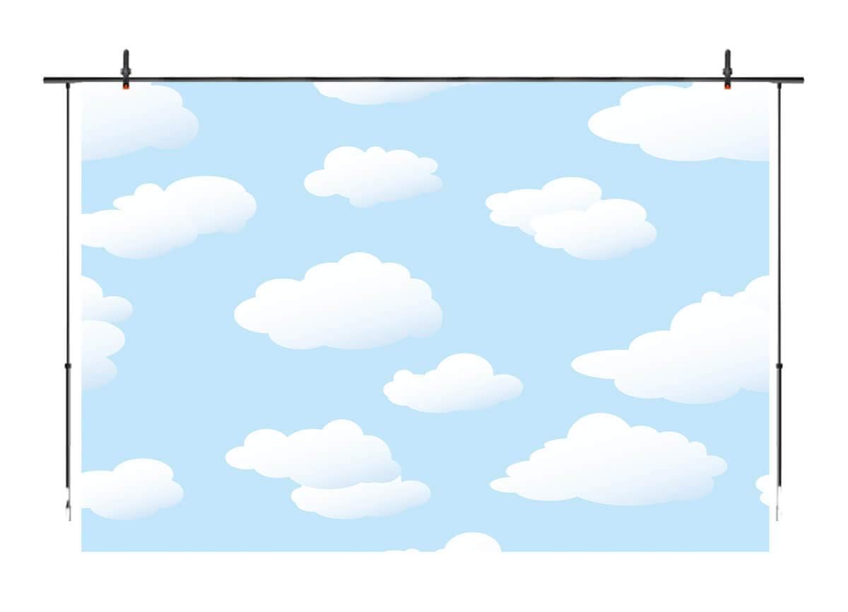 Blue Sky White Cloud Backdrop Birthday Party Backdrops Kids Photography Background Shooting Studio Props 6X4Ft