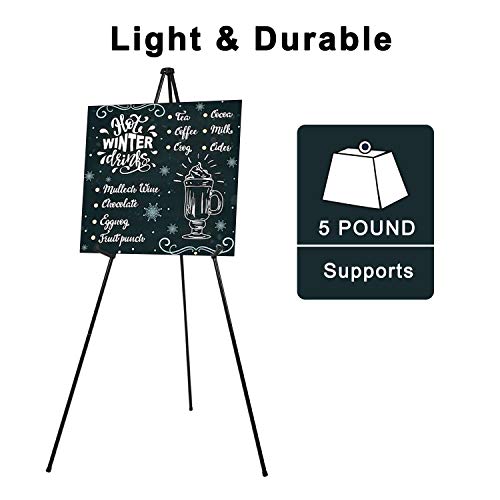 Mutualsign 6 Packs Easel Stand for Display Easels for Signs Black Easel Floor Tripod Standing Poster Easel, Lightweight Me...