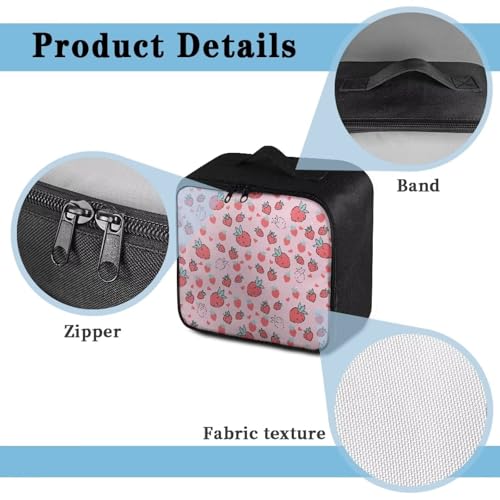 Rnyleeg Pink First Aid Kit for Home Strawberry Medical Kit for College Dorm Cute First Aid Kit Bag Empty Portable Medicine...