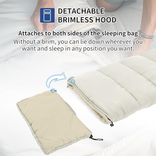 Naturehike Camping Sleeping Bag for Adults, 36/54℉, Spliceable Double Sleeping Bag 3 Seasons, Lightweight Waterproof Sleep...