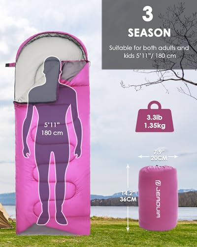 Sleeping Bags for Adults Cold Weather - 20 Degree Big&Tall Size Backpacking Lightweight Waterproof for Girls Boys Mens Tee...