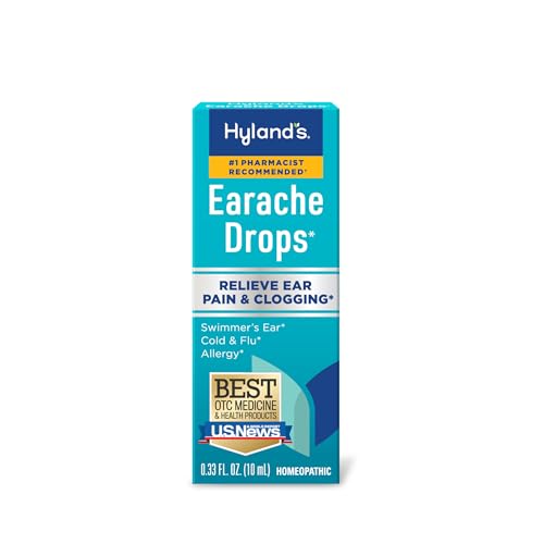 Hyland's Earache Drops, Natural Relief of Swimmer's Ear, Cold and Flu, Allergy Symptoms, Ages 4 and up, Day and Night, 0.3...