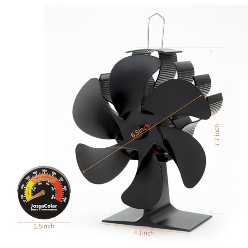 JossaColar Wood Stove Fan Heat Powered Fireplace Fan Non Electric, Thermal Fan for Wood Burning Stove//Log Burner, w/Stove...