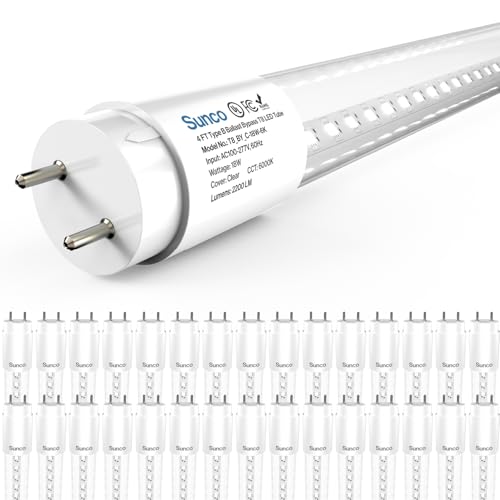 Sunco 30 Pack T8 LED Bulbs 4 Foot, Tube Light Bulbs Ballast Bypass, 48 Inch Fluorescent Replacement, 2200 LM, 18W, 6000K D...