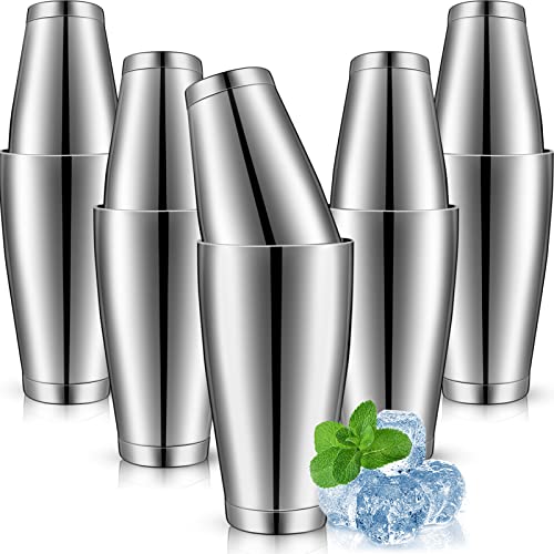 10 Pcs Cocktail Shaker Tin Set, Professional Bar Shaker Boston Cocktail Shakers, Weighted Shake Can, Stainless Steel Marti...