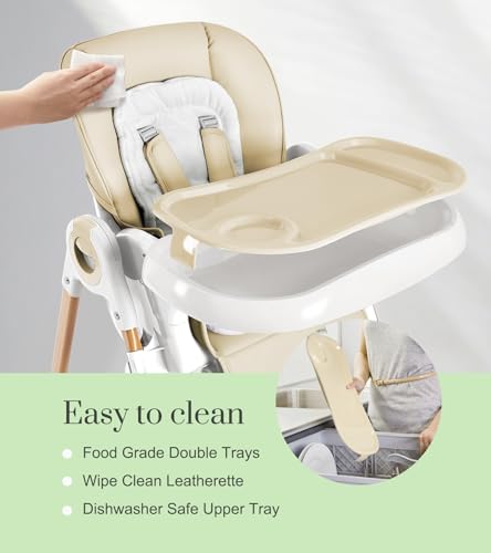 Mallify Convertible High Chairs for Babies and Toddlers, Height Adjustable Baby High Chair, High Chair with Removable Tra...