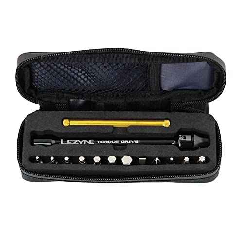 LEZYNE Torque Drive Bike Multi-Tool, CNC Machined Aluminum, Magnetic Hold, 11 Interchangeable Bits, Cross-Head & Flathead, Compact, Portable Bicycle Torque Wrench Kit