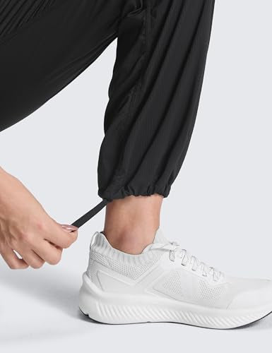 CRZ YOGA Lightweight Straight Leg Workout Pants for Women 28"/30"/32" - Ruched Casual Work Athletic Joggers with Pockets
