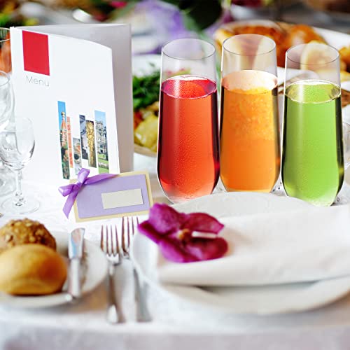 Patelai 36 Pack Mimosa Bar Supplies Kit 4 Pcs Champagne Flutes 50 oz Carafe with Lid and 32 Pcs 9 oz Plastic Stemless Cham...