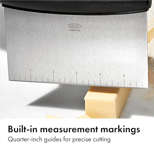OXO Good Grips Stainless Steel Multi-Purpose Scraper & Chopper, Dough Cutter for Pizza, Bread and Cookie Dough, Multi-Purp...