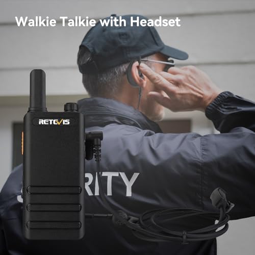 Retevis B3H Walkie Talkies with Earpiece, New Version of RT22(3.0), Lightweight, Channel Display, Emergency Alarm,USB-C,1620mAh Battery, Rechargeable Two Way Radios for Retail Resturant (4 Pack)