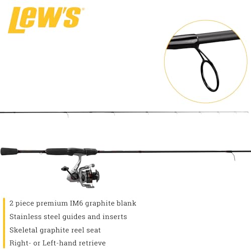 Lew's Laser LSG Speed Spin Spinning Reel and Fishing Rod Combo, IM6 Graphite Blank Fishing Rod, Right or Left-Hand Retriev...